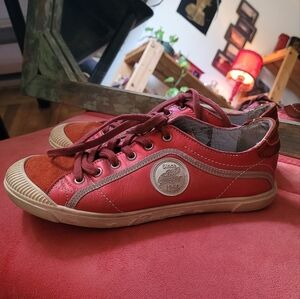 Pataugas 2 Tones Shiny Red Sneakers Women's Size 37